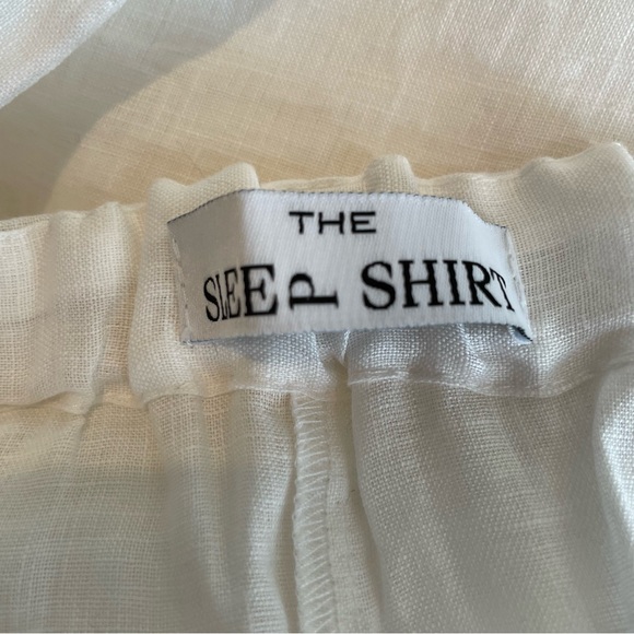 🇨🇦THE SLEEP SHIRT white linen capris size S - Picture 3 of 8